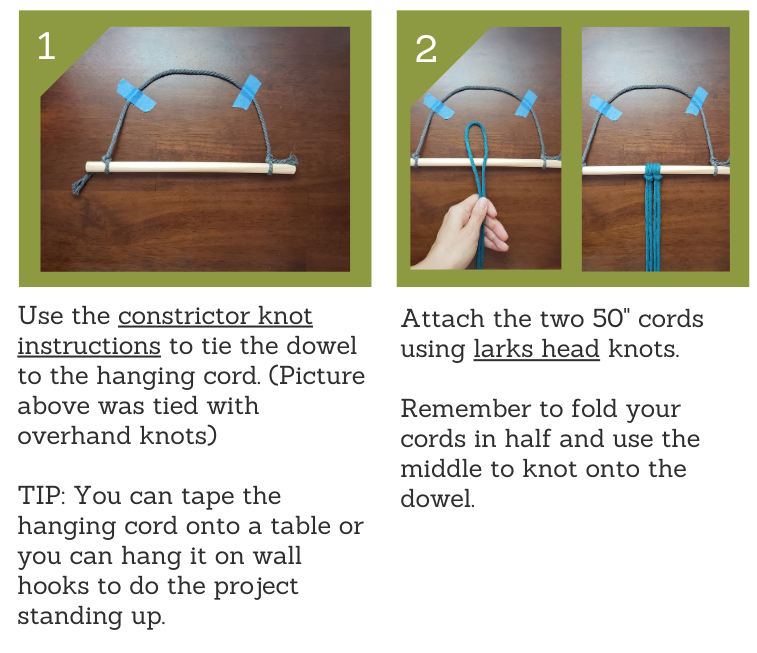 Easy way to make your own macramé semi circle with step-by-step picture  instructions. – EasyPeasyMakers